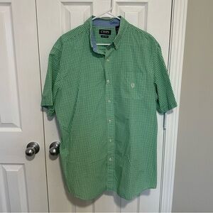 Chaps Men's Green Gingham Shirt